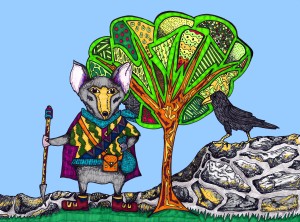 Warrior Mouse (blue background)